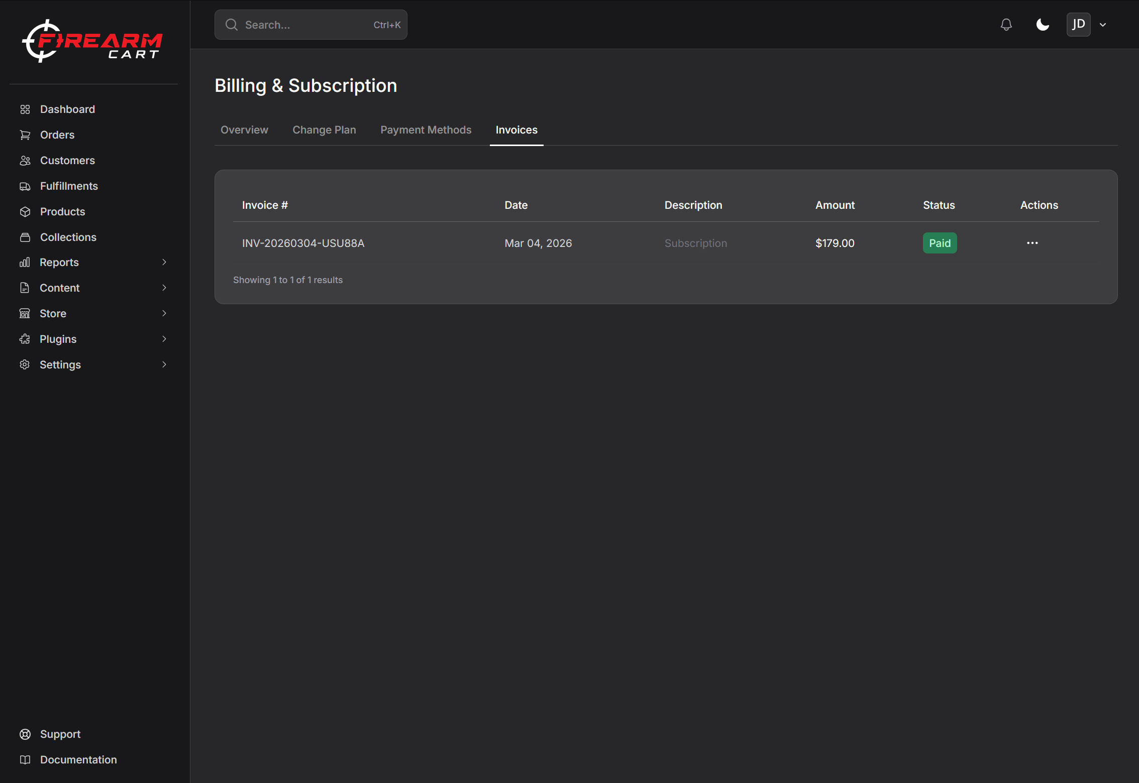 Firearm Cart Billing