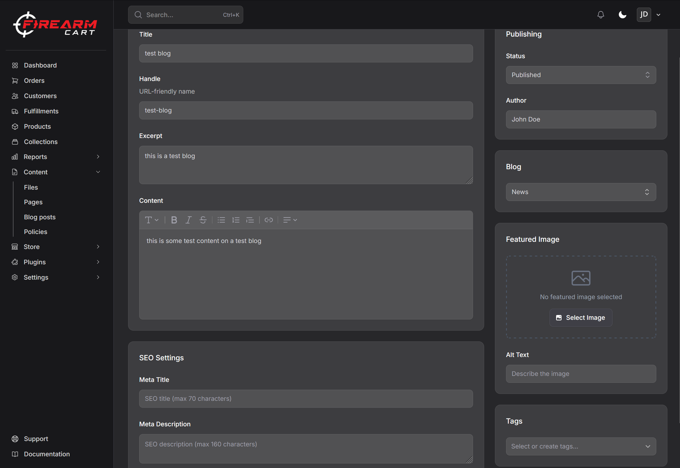 Firearm Cart Articles