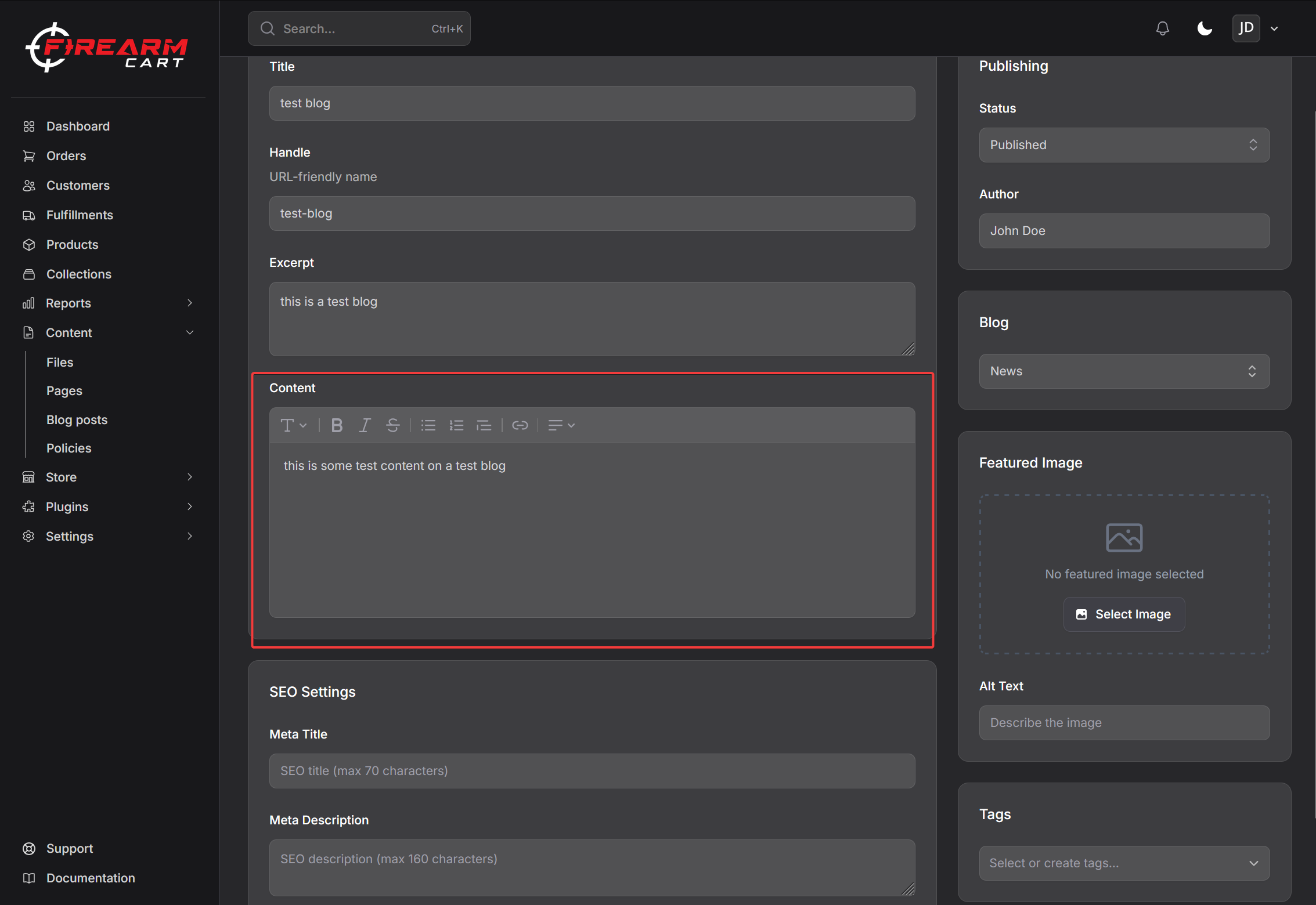Firearm Cart Articles