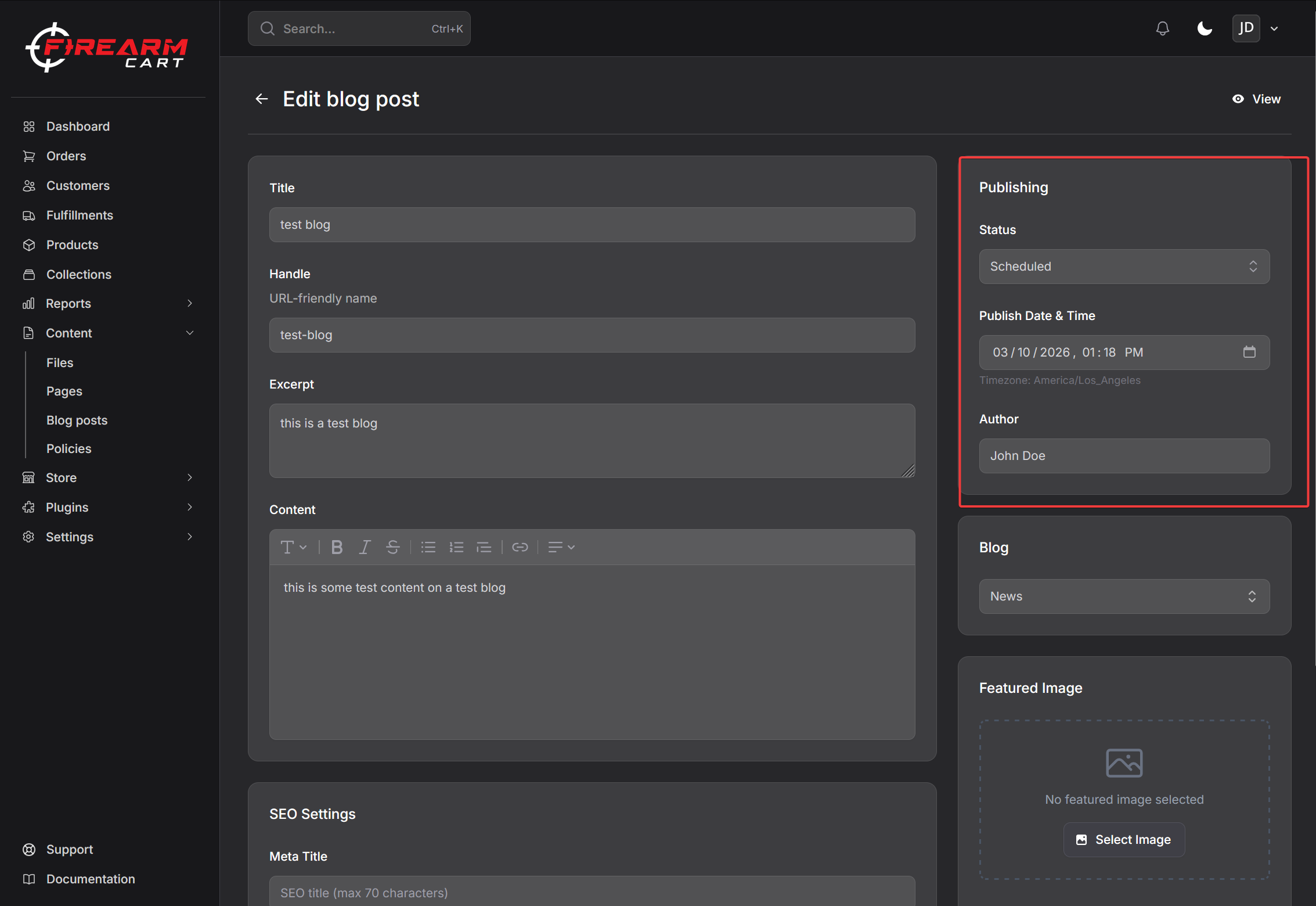 Firearm Cart Scheduling