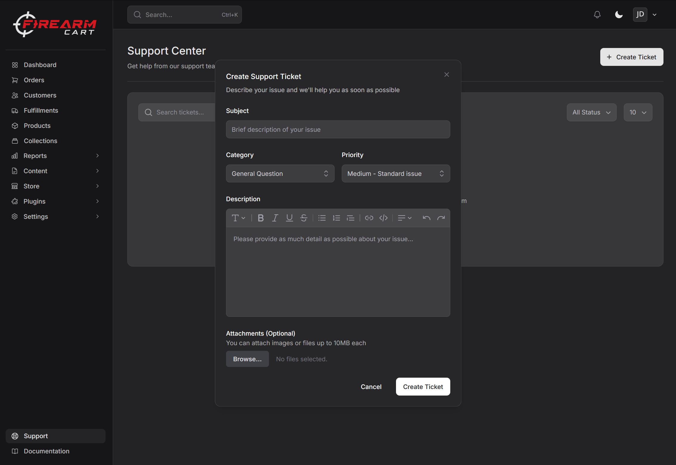 Firearm Cart Contact