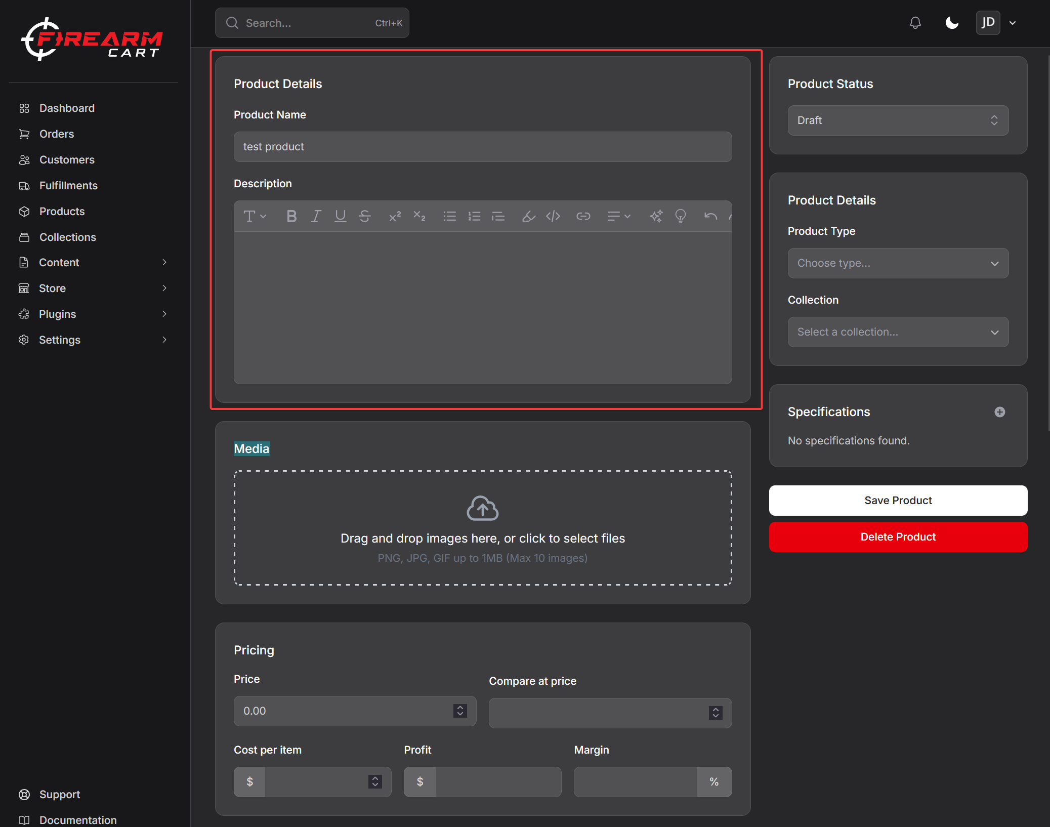 Firearm Cart Docs