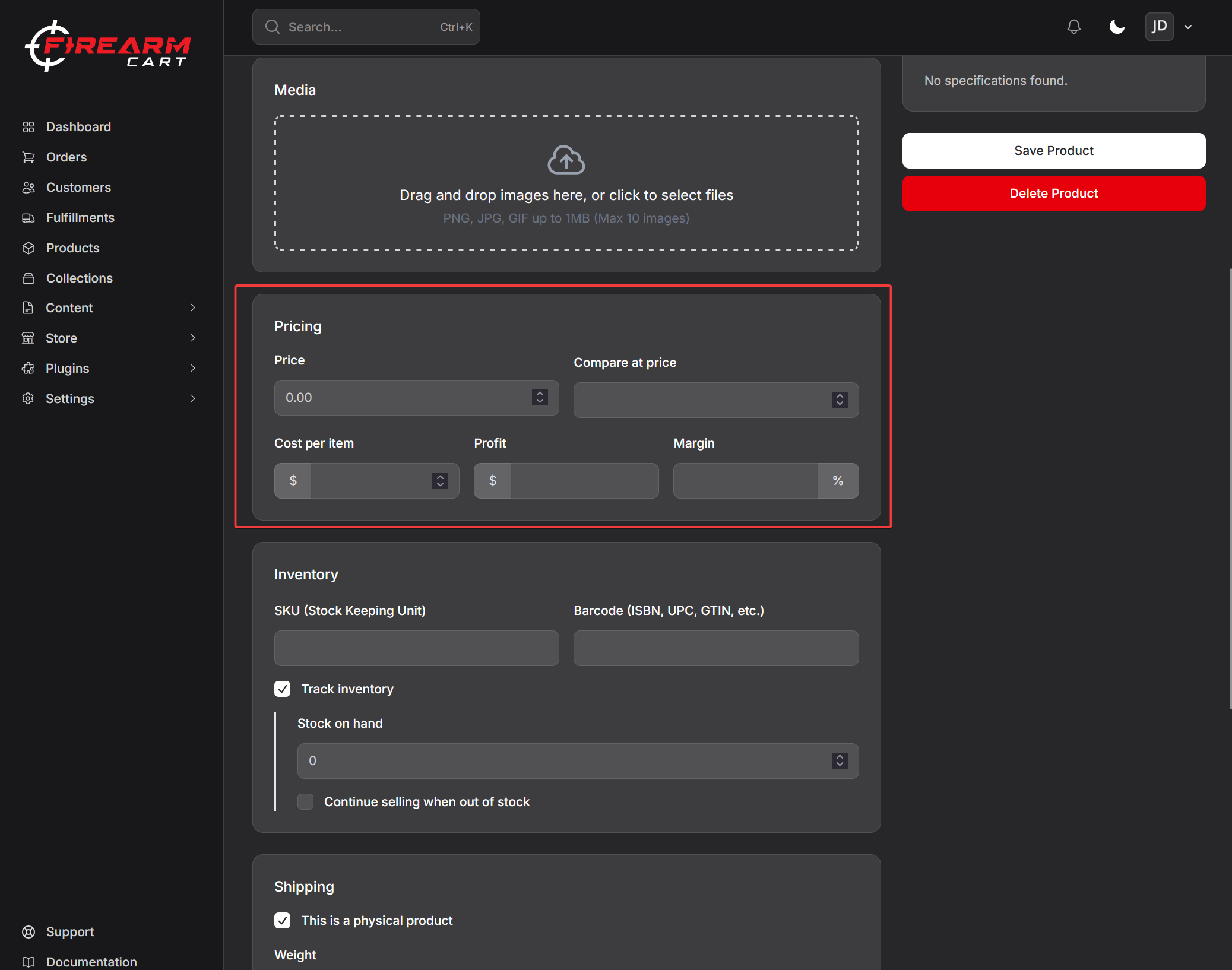 Firearm Cart Docs