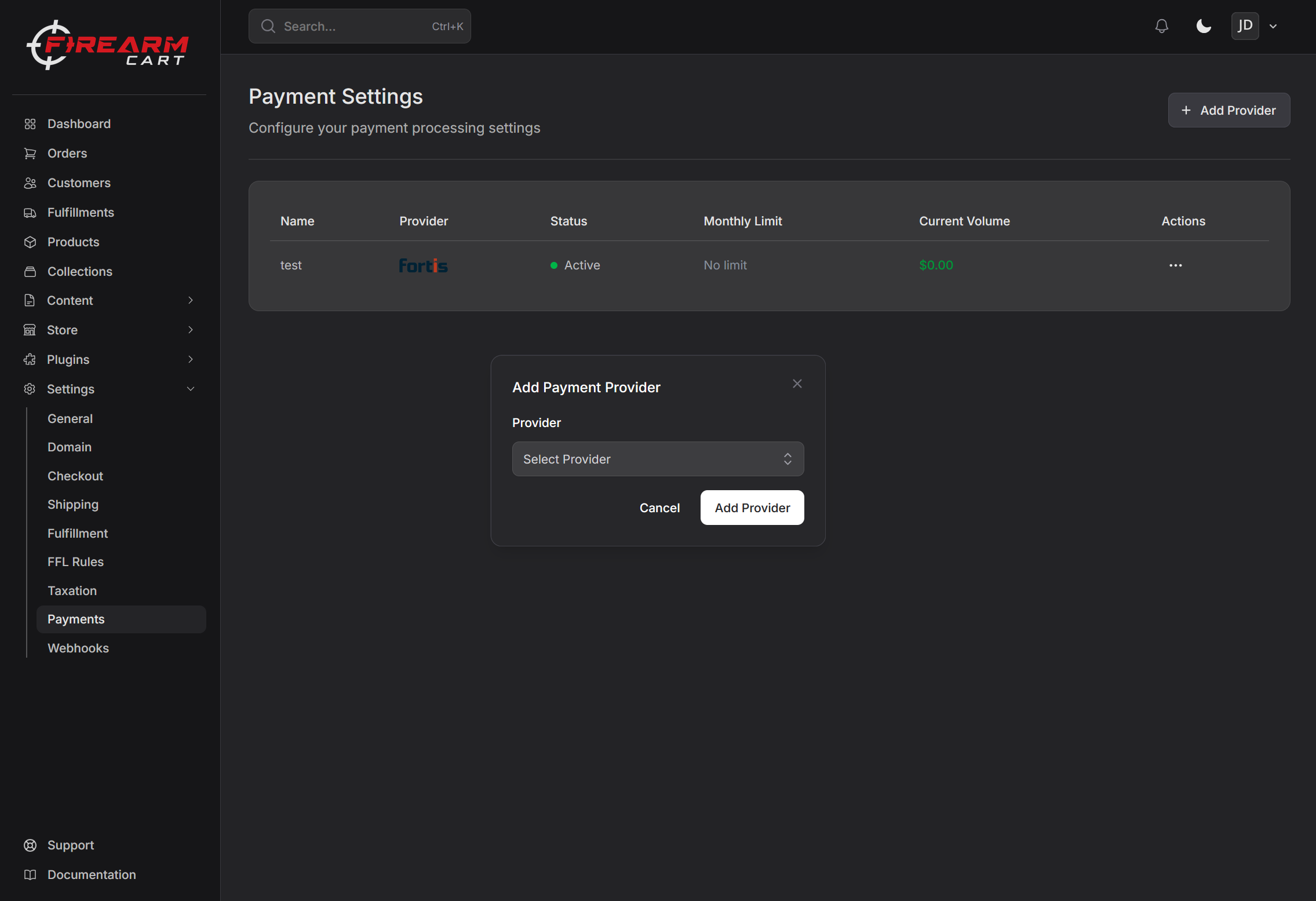 Firearm Cart Payment Providers