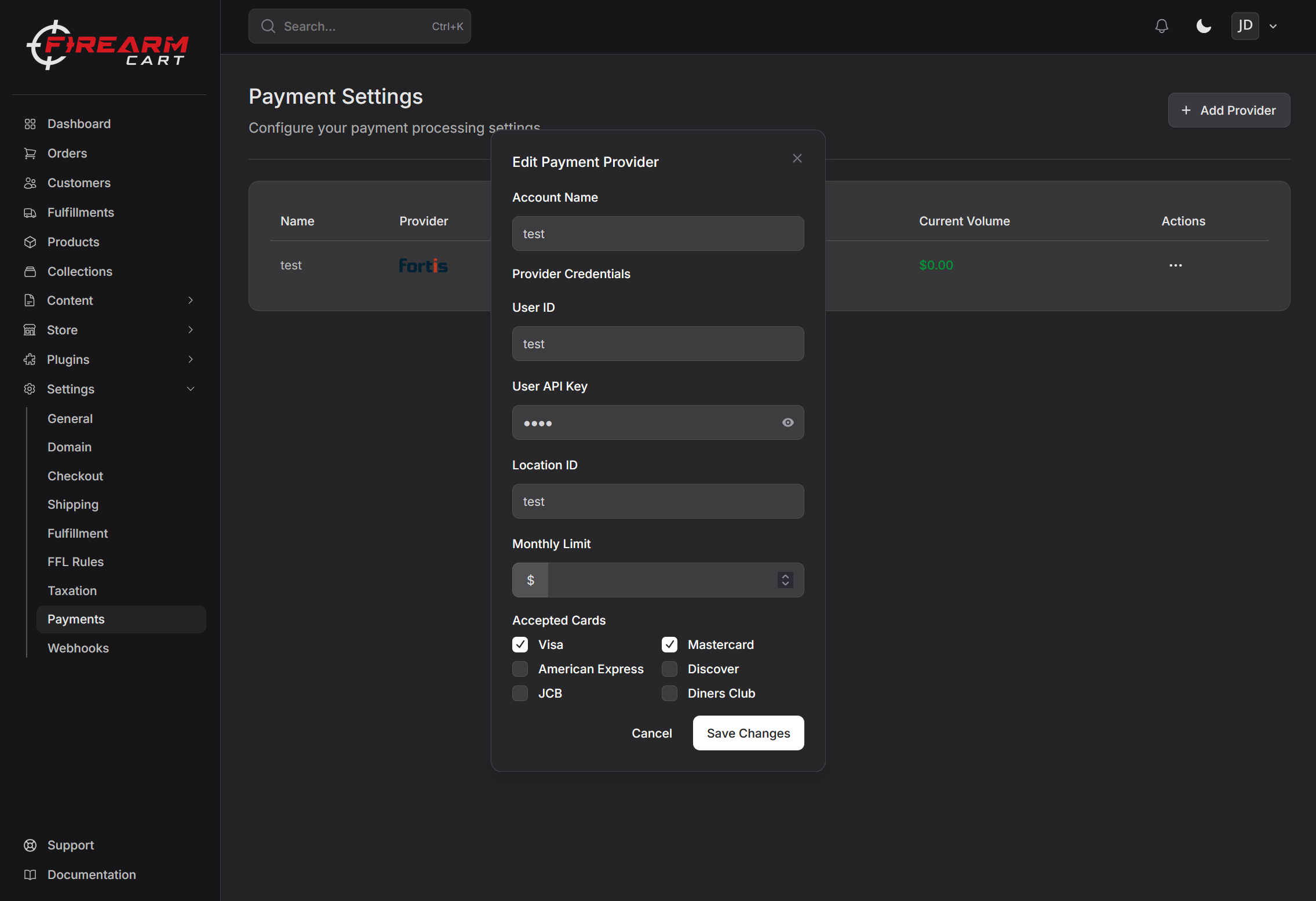 Firearm Cart Payment Providers
