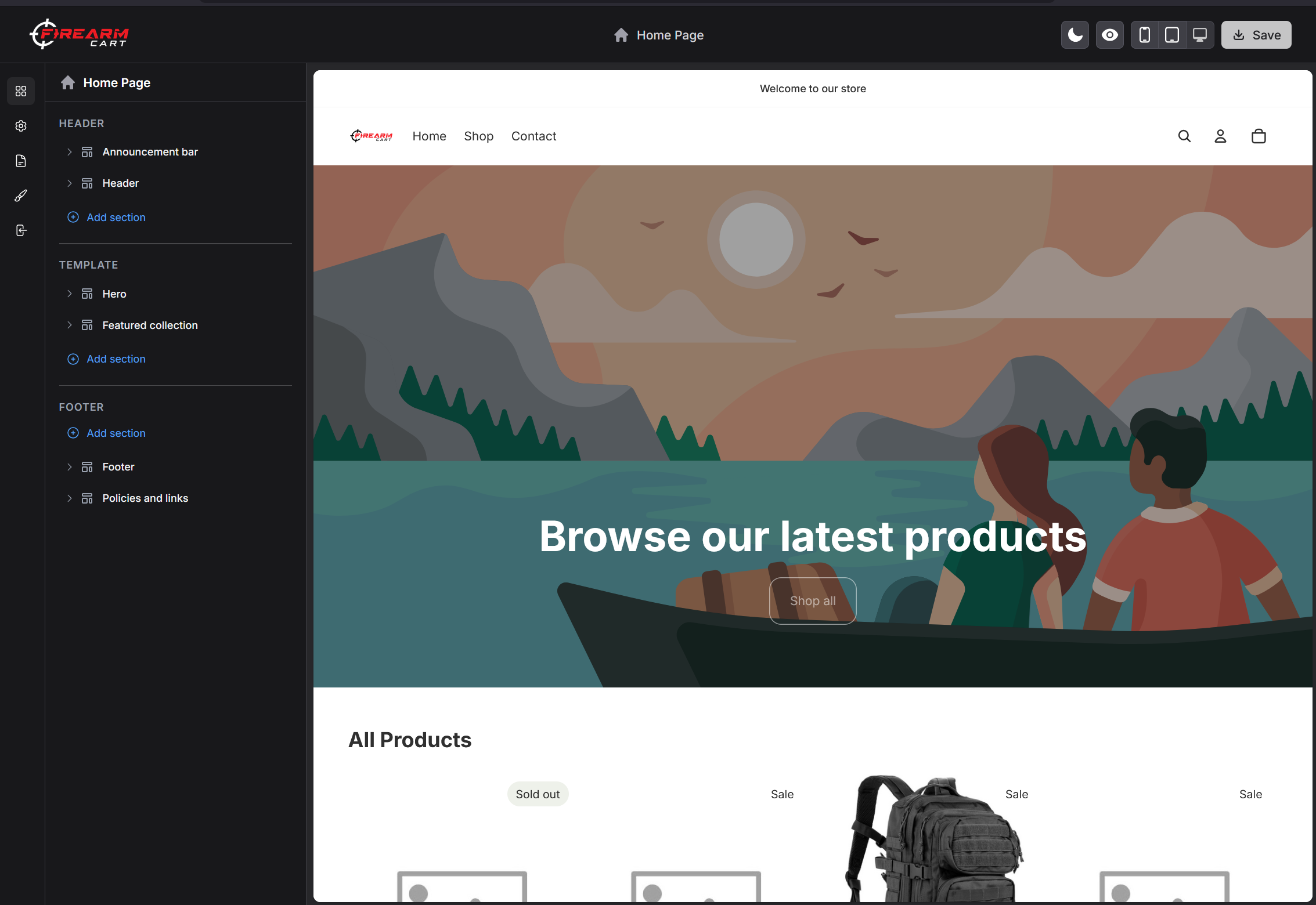 Firearm Cart Visual Editor